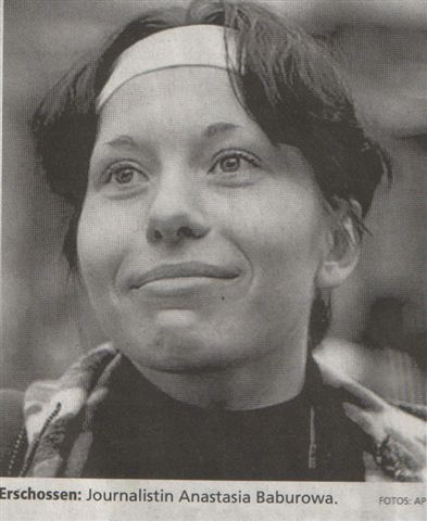 Bild der erschossenen Journalistin Anastasia Baburowa