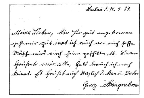 Brief Georg Steingraber's
